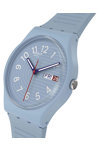SWATCH Essentials Trendy Lines In The Sky Light Blue Silicone Strap