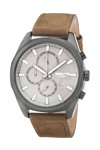3GUYS Chronograph Brown Leather Strap