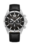 POLICE Chester Dual Time Black Leather Strap