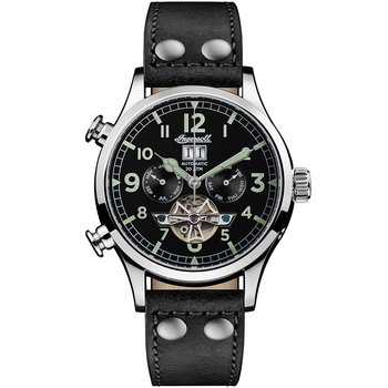 INGERSOLL ARMSTRONG Automatic Black Leather Strap