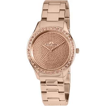 Jacques LEMANS Rome Crystals Rose Gold Stainless Steel Bracelet