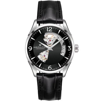 HAMILTON Jazzmaster Open Heart Viewmatic Automatic Black Leather Strap