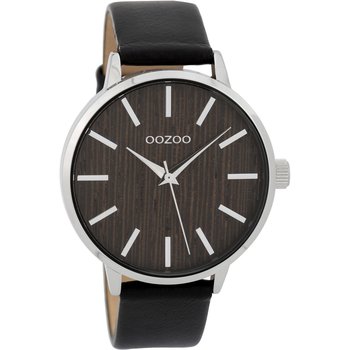 OOZOO Timepieces Nut Wood Dial Brown Leather Strap