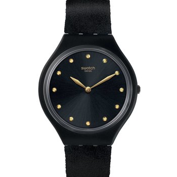 SWATCH Skinora Crystals Black Combined Materials Strap