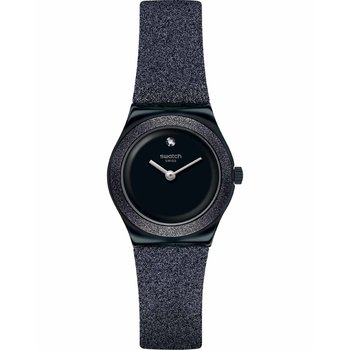 SWATCH Irony Lost Moon Crystals Black Combined Materials Strap
