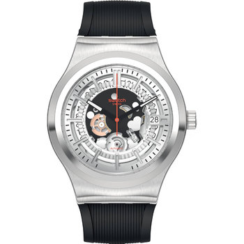 SWATCH Irony Sistem Through Again Automatic Black Leather Strap