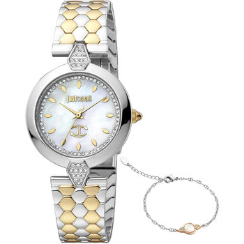 Just CAVALLI Glam Crystals Two Tone Stainless Steel Bracelet Gift Set