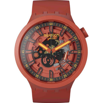 SWATCH Big Bold Swatch Open Hearts Brown Silicone Strap