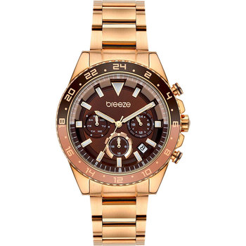 BREEZE Defacto Dual Time Rose Gold Stainless Steel Bracelet