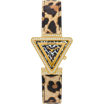 GUESS Fame Crystals Animal Print Leather Strap