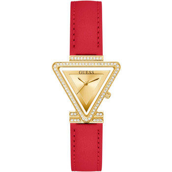 GUESS Fame Crystals Red Leather Strap