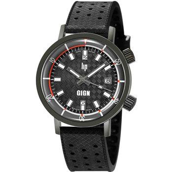 LIP x GIGN Grand Nautic Automatic Black Leather Strap Limited Edition