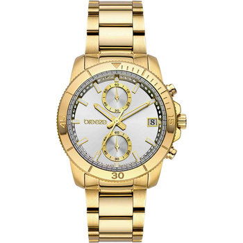 BREEZE Sparkly Crystals Chronograph Gold Stainless Steel Bracelet