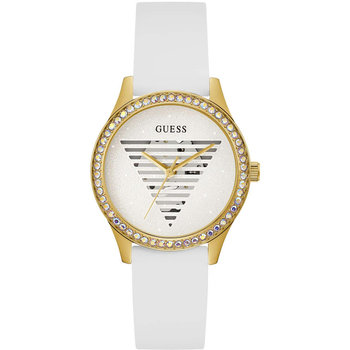 GUESS Lady Idol Crystals White Rubber Strap