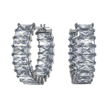 SWAROVSKI Gray Matrix hoop earrings (baguette cut)