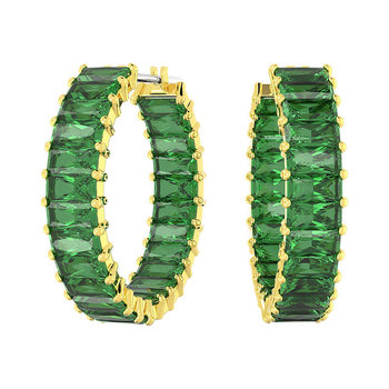 SWAROVSKI Green Matrix hoop earrings (baguette cut)