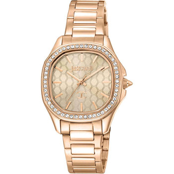 JUST CAVALLI Quadro Crystals Rose Gold Stainless Steel Bracelet