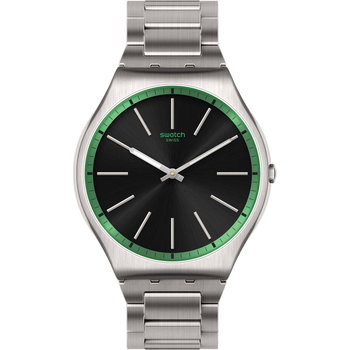 SWATCH Green Graphite Silver Stainless Steel Bracelet