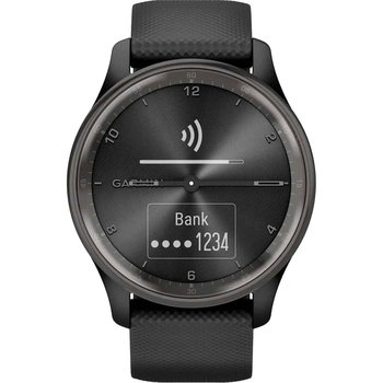 GARMIN Vivomove Trend Slate Bezel with Black Case and Silicone Band