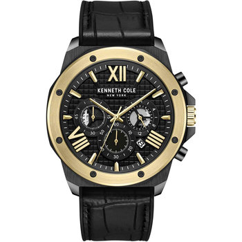 KENNETH COLE Modern Dress Chronograph Black Combined Materials Strap