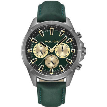 POLICE Malawi Green Leather Strap