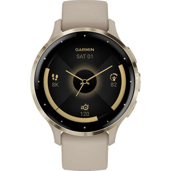 GARMIN Venu 3S Soft Gold Bezel with French Gray Silicone Band
