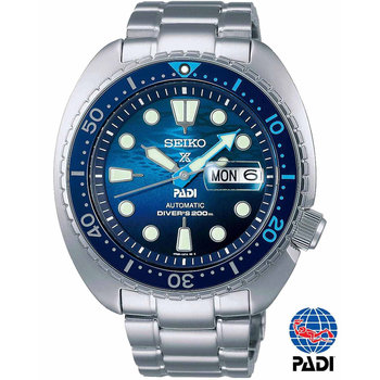 SEIKO Prospex Great Blue Divers Automatic PADI Silver Stainless Steel Bracelet Special Edition