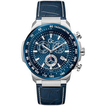 GUESS Collection First Class Chronograph Blue Leather Strap