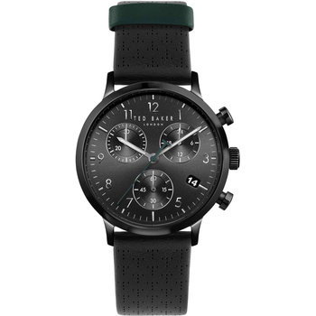 TED BAKER Cosmop Chronograph Black Leather Strap
