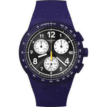 SWATCH Nothing Basic About Blue Chronograph Blue Silicone Strap