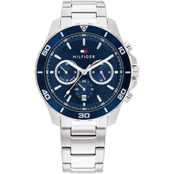 TOMMY HILFIGER Sport Dual Time Chronograph Silver Stainless Steel Bracelet