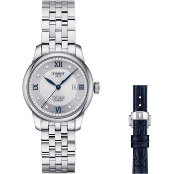 TISSOT T-Classic Le Locle 20th Anniversary Diamonds Automatic Silver Stainless Steel Bracelet Gift Set