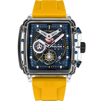 POLICE Clout Chronograph Yellow Silicone Strap Gift Set
