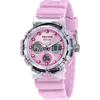 SECTOR EX-46 Dual Time Chronograph Pink Plastic Strap