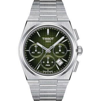 TISSOT T-Classic PRX Automatic Chronograph Silver Stainless Steel Bracelet