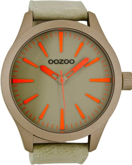 OOZOO XL Τimepieces Mens Beige Leather Strap