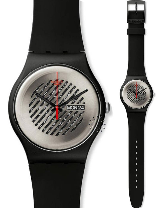 SWATCH On The Grill Black Rubber Strap