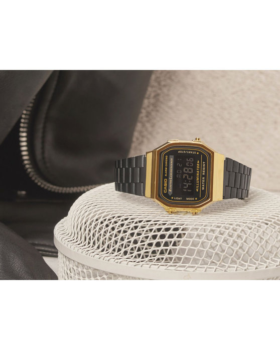 CASIO Vintage Iconic Chronograph Black Stainless Steel Bracelet