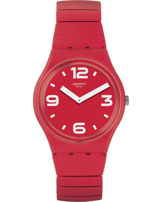 SWATCH Chili S Red Combined Materials Bracelet