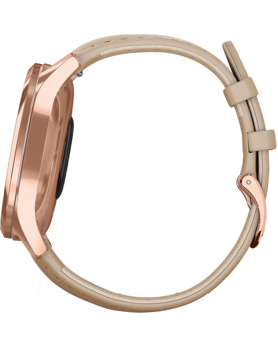 GARMIN Vivomove Luxe Light Sand Leather with 18K Rose Gold Hardware