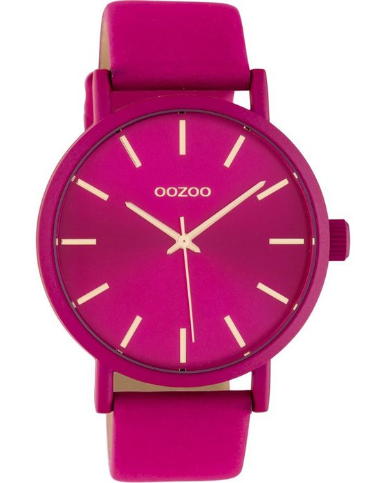 OOZOO Timepieces Fuchsia Leather Strap