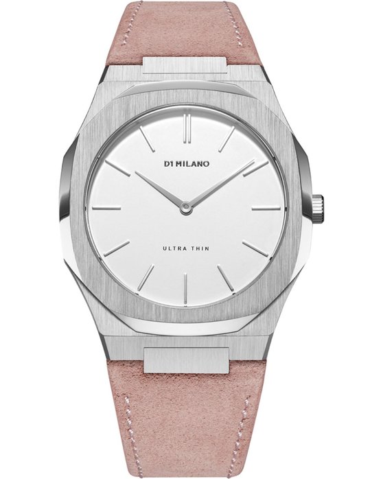 D1 MILANO Ultra Thin Pink Leather Strap