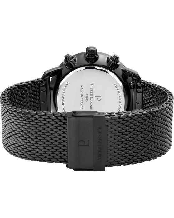 PIERRE LANNIER Impulsion Chronograph Black Stainless Steel Bracelet