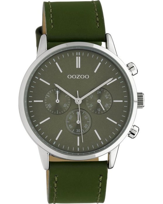 OOZOO Timepieces Olive Green Leather Strap (40mm)
