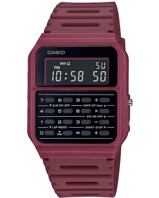 CASIO Vintage Edgy Chronograph Red Rubber Strap