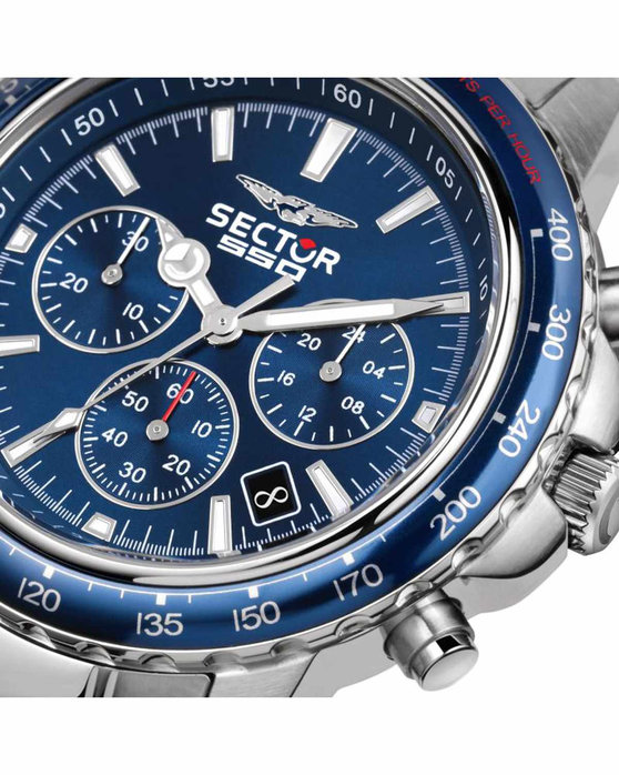SECTOR 550 Chronograph Silver Stainless Steel Bracelet