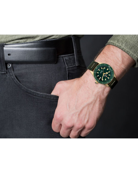 RADO Captain Cook Automatic Olive Green Leather Strap (R32504315)
