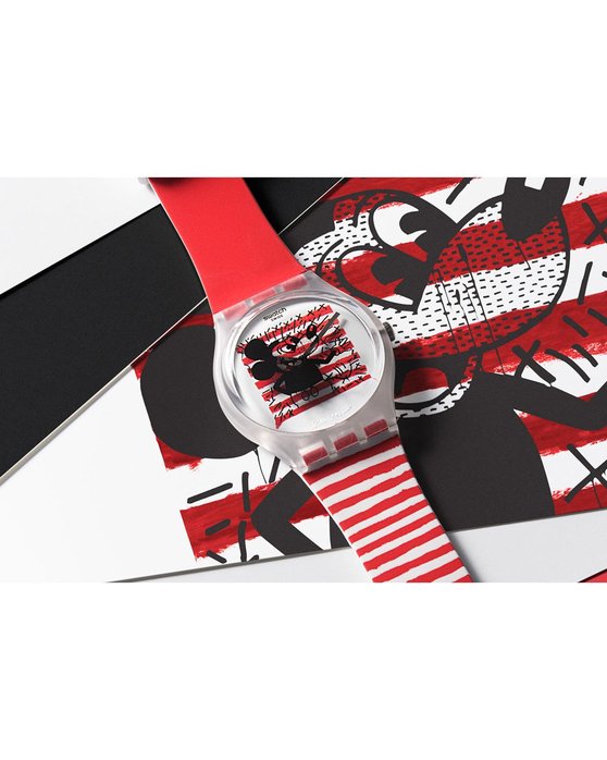 SWATCH Keith Haring Mouse Mariniere Two Tone Silicone Strap