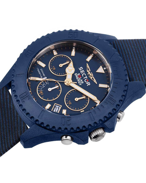 SECTOR Save The Ocean Solar Chronograph Blue Leather Strap