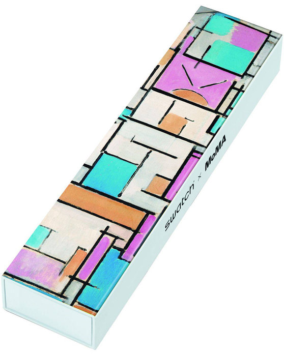 SWATCH MoMA Composition In Oval With Color Planes 1 By Piet Mondrian Silicone Strap